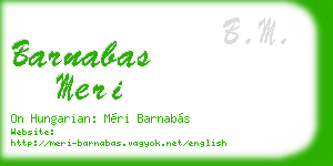 barnabas meri business card